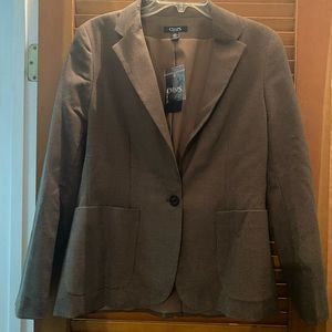 Chaps Blazer. Size 10. Brand New. Tan and Black Houndstooth Print.